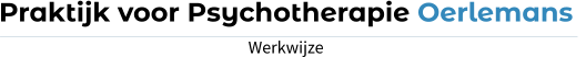 Praktijk voor Psychotherapie Oerlemans   Werkwijze